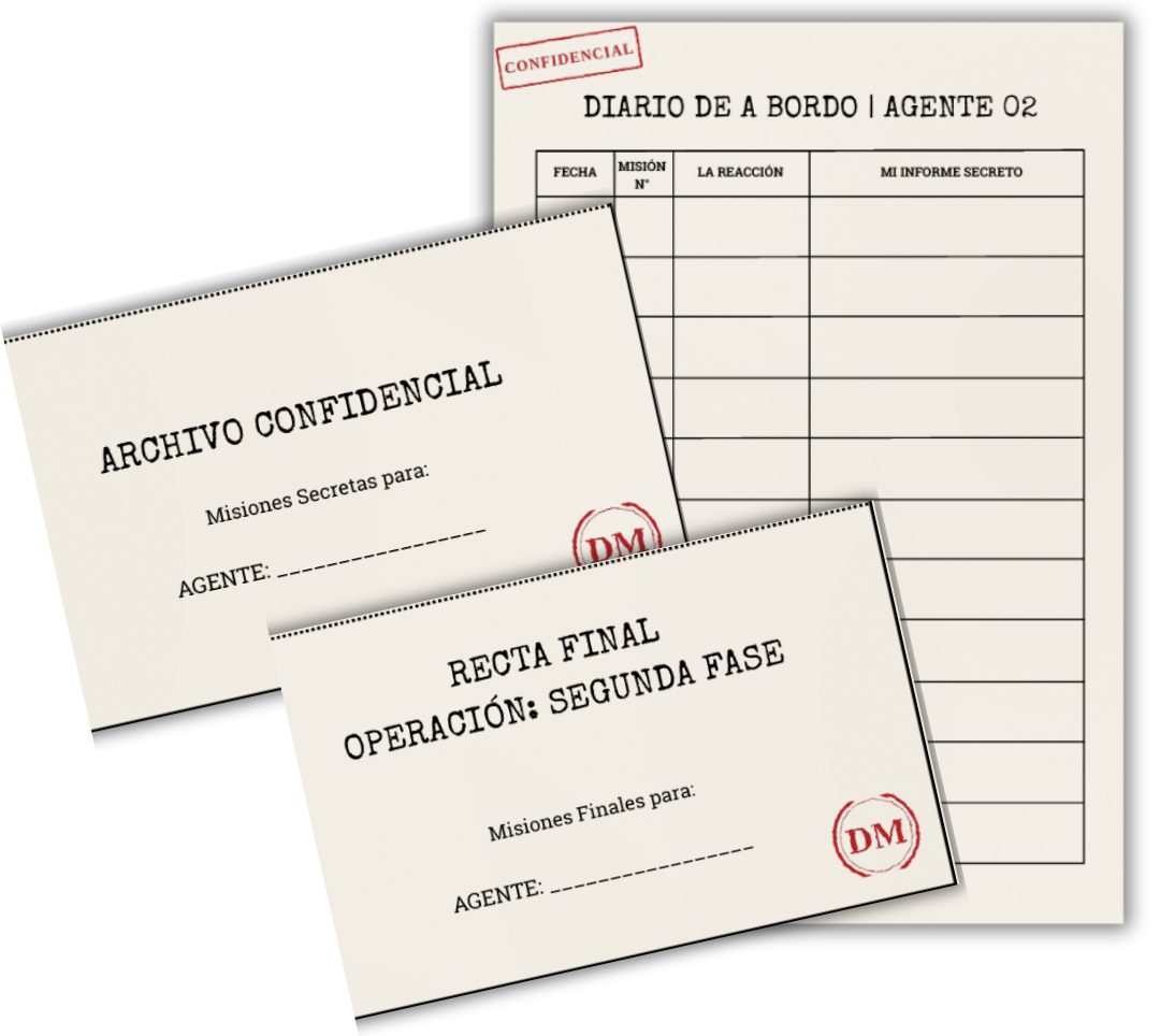 Sobres temáticos y diario de experiencias para registrar cada misión